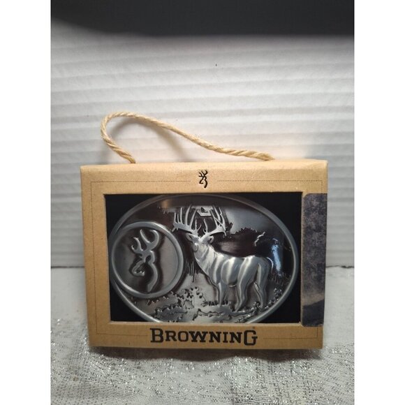 Belt Buckle Club Zinc Alloy Browning Deer Design Flat Pewter Finish Jeans‎ Gift - Picture 6 of 6